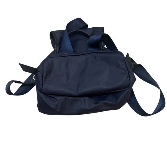 Tory Burch Slouchy Leather Trim Nylon Canvas Travel Backpack - Picture 7 of 8